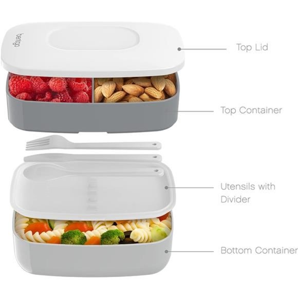 All-in-One Stackable Bento Lunch Box Gray - Picture 4 of 5